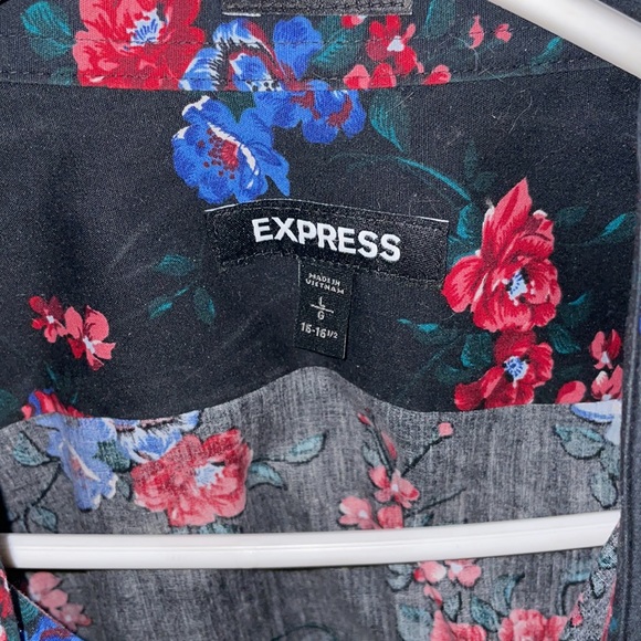 Men’s Express Dress Shirt. Flower Pattern. - Picture 2 of 3